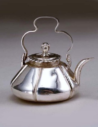 Dutch miniature antique silver kettle